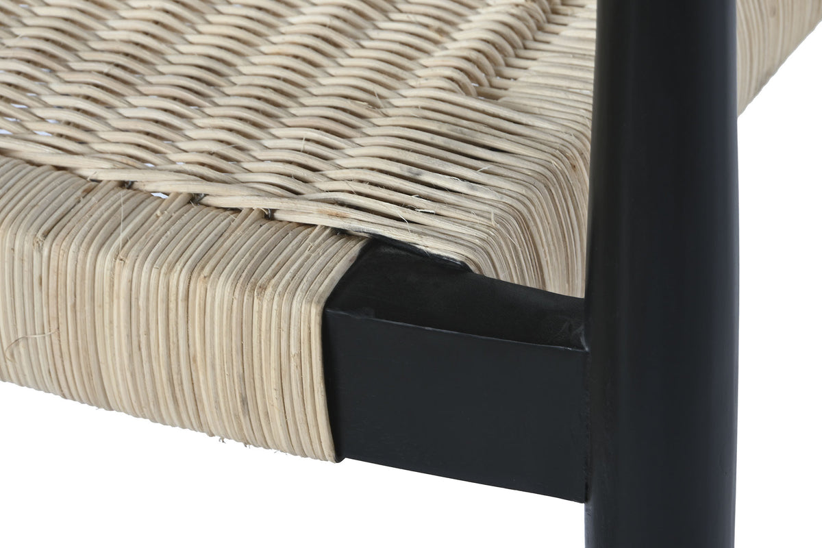 TEAK RATAN CHAIR 59X55X78 BLACK