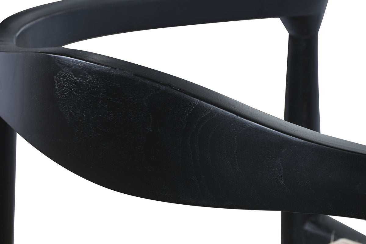 TEAK RATAN CHAIR 59X55X78 BLACK