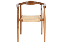 Laden Sie das Bild in den Galerie-Viewer, TEAK RATAN CHAIR 59X55X78 BROWN