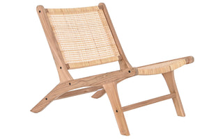 CHAIR TEAK RATTAN 65X80X68 WHITE