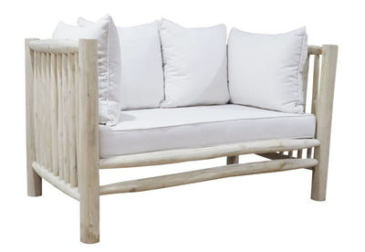SOFA TEAK POLYESTER 132X79X78 NATURAL WHITE