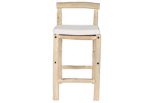 Load image into Gallery viewer, STOOL TEAK POLYESTER 50X50X102 NATURAL