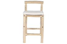 Load image into Gallery viewer, STOOL TEAK POLYESTER 50X50X102 NATURAL