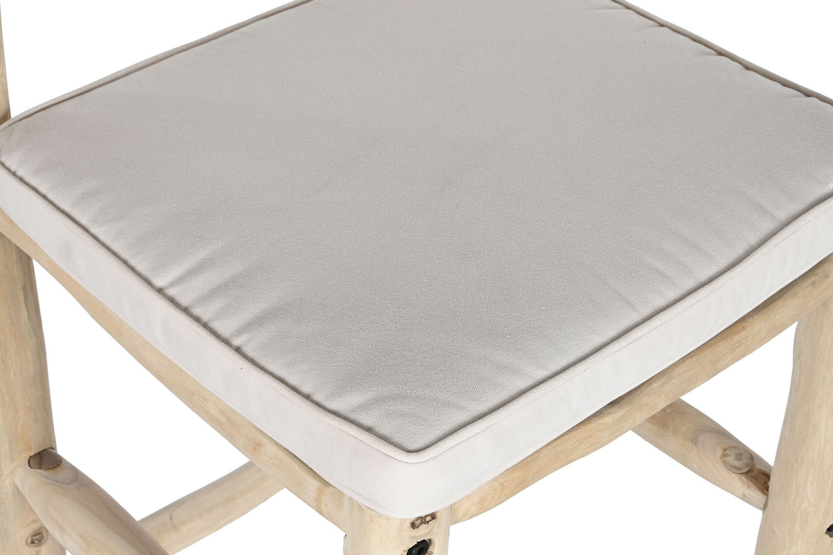 STOOL TEAK POLYESTER 50X50X102 NATURAL