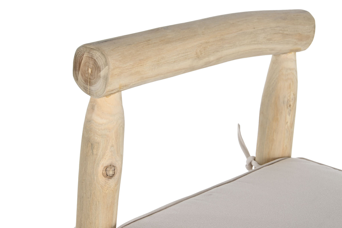 STOOL TEAK POLYESTER 50X50X102 NATURAL