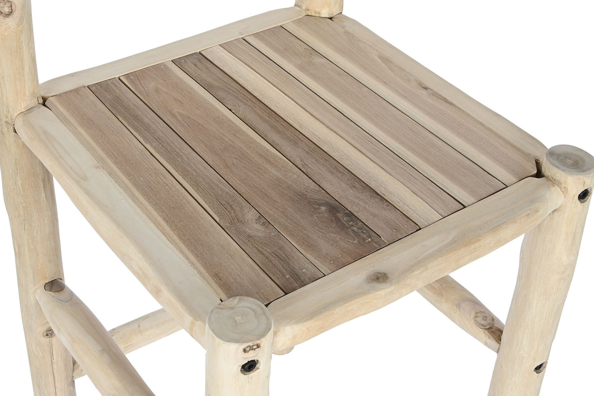 STOOL TEAK POLYESTER 50X50X102 NATURAL
