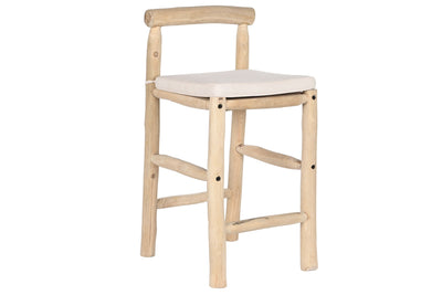 STOOL TEAK POLYESTER 50X50X102 NATURAL