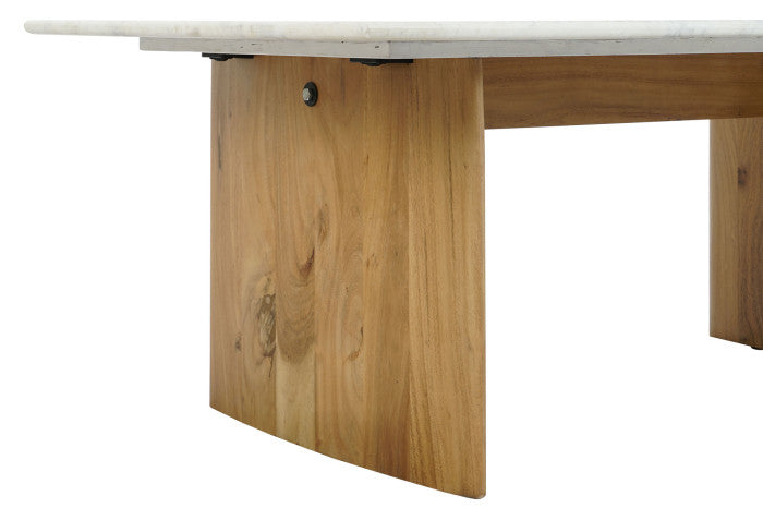 COFFEE TABLE MARBLE MANGO 120X70X45 WHITE