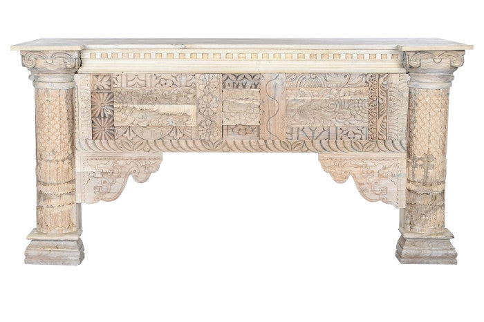 CONSOLE TABLE MANGO 182X54X91 AGED WHITE