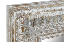 Carica l&#39;immagine nel visualizzatore di Gallery, MIRROR CARVED WOOD 100X5X120 ANTIQUED WHITE