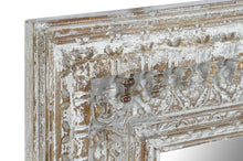 Load image into Gallery viewer, MIRROR CARVED WOOD 100X5X120 ANTIQUED WHITE