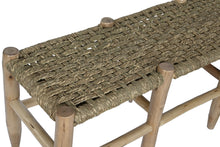 Load image into Gallery viewer, SHOE-REMOVING BENCH EUCALYPTUS JUTE 120X35X45