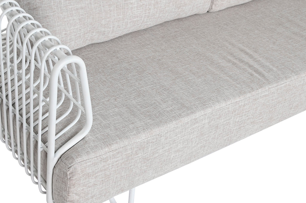 COUCH METAL POLYESTER 180X66X66 WHITE