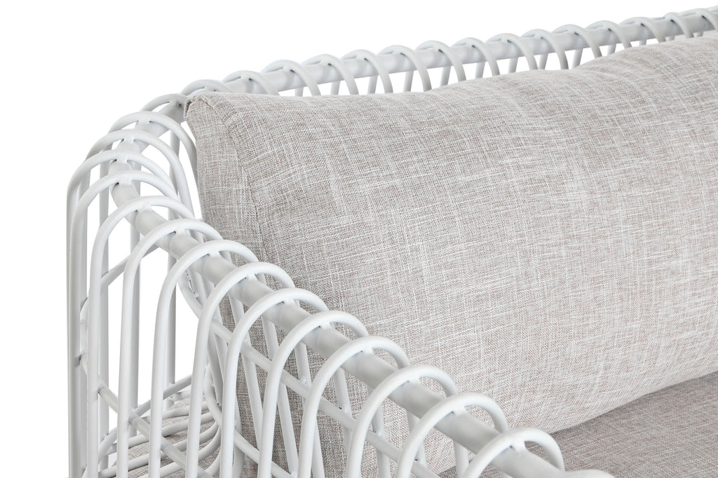 COUCH METAL POLYESTER 180X66X66 WHITE