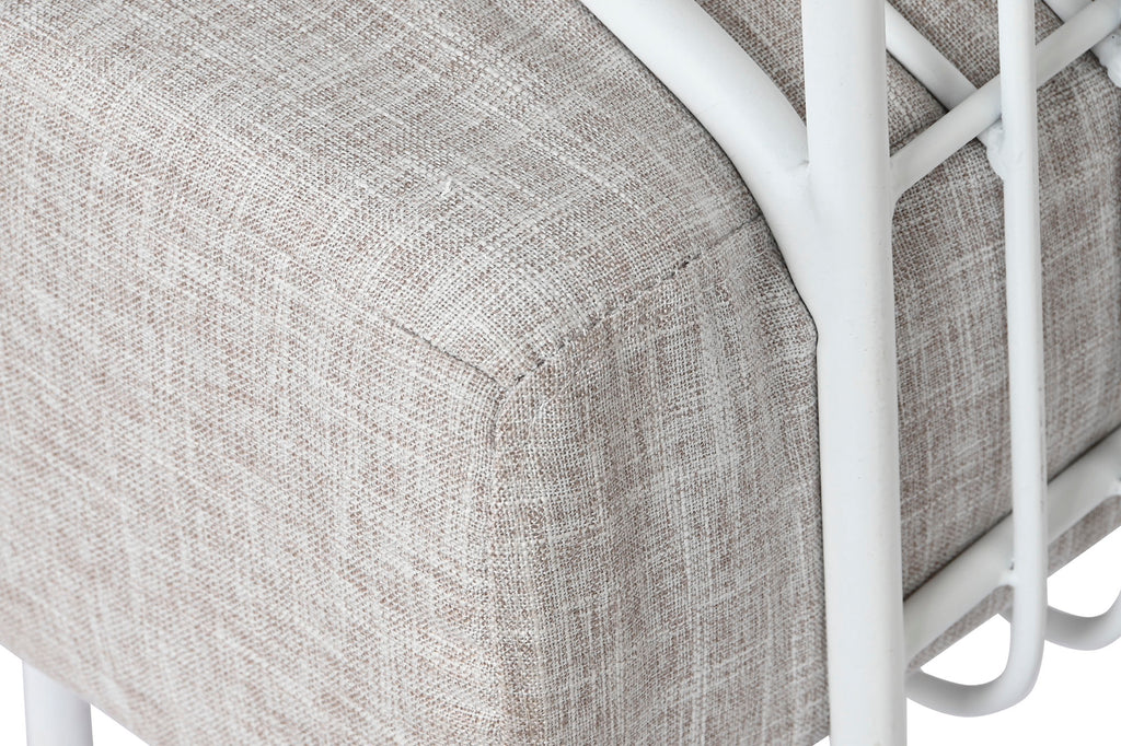 COUCH METAL POLYESTER 180X66X66 WHITE