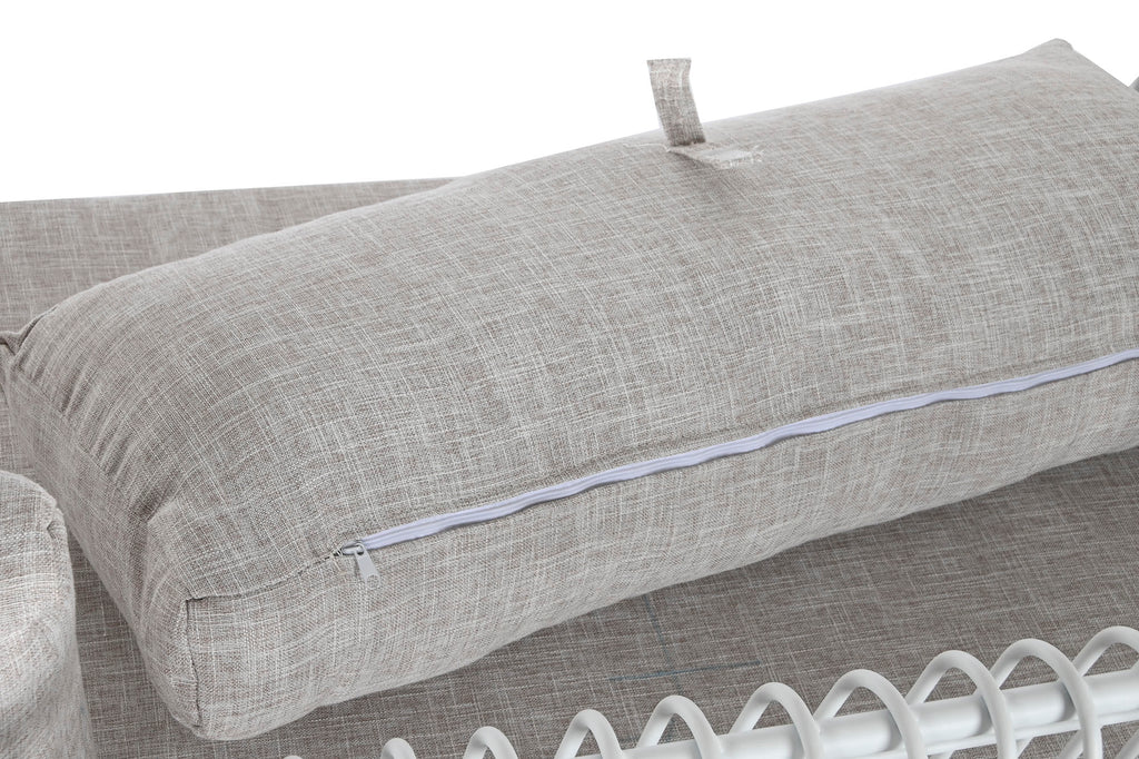 COUCH METAL POLYESTER 180X66X66 WHITE