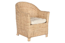 Cargar imagen en el visor de la galería, CHAIR RATTAN 69X70X85 WITH CUSHION NATURAL