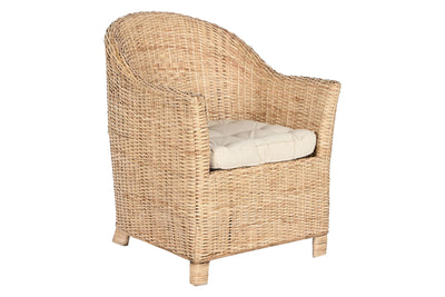 CHAIR RATTAN 69X70X85 WITH CUSHION NATURAL