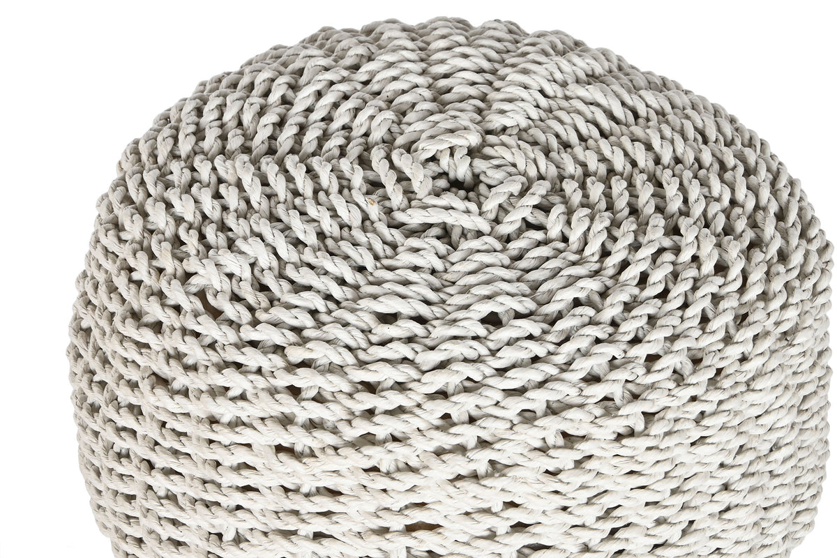 STOOL TEAK FIBRA TRENZADA 32X32X75 WHITE