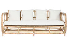Charger l&#39;image dans la galerie, COTTON RATTAN SOFA 192X72X75 WITH N COTTON CUSHIONS