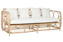 Charger l&#39;image dans la galerie, COTTON RATTAN SOFA 192X72X75 WITH N COTTON CUSHIONS