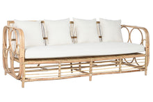 Load image into Gallery viewer, COTTON RATTAN SOFA 192X72X75 WITH N COTTON CUSHIONS