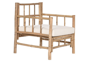 ARMCHAIR BAMBOO COTTON 70X70X80 WITH CUSHION