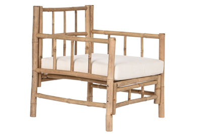 ARMCHAIR BAMBOO COTTON 70X70X80 WITH CUSHION