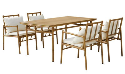 TABLE SET 5 ALUMINIUM POLYESTER 160X90X75 BEIGE