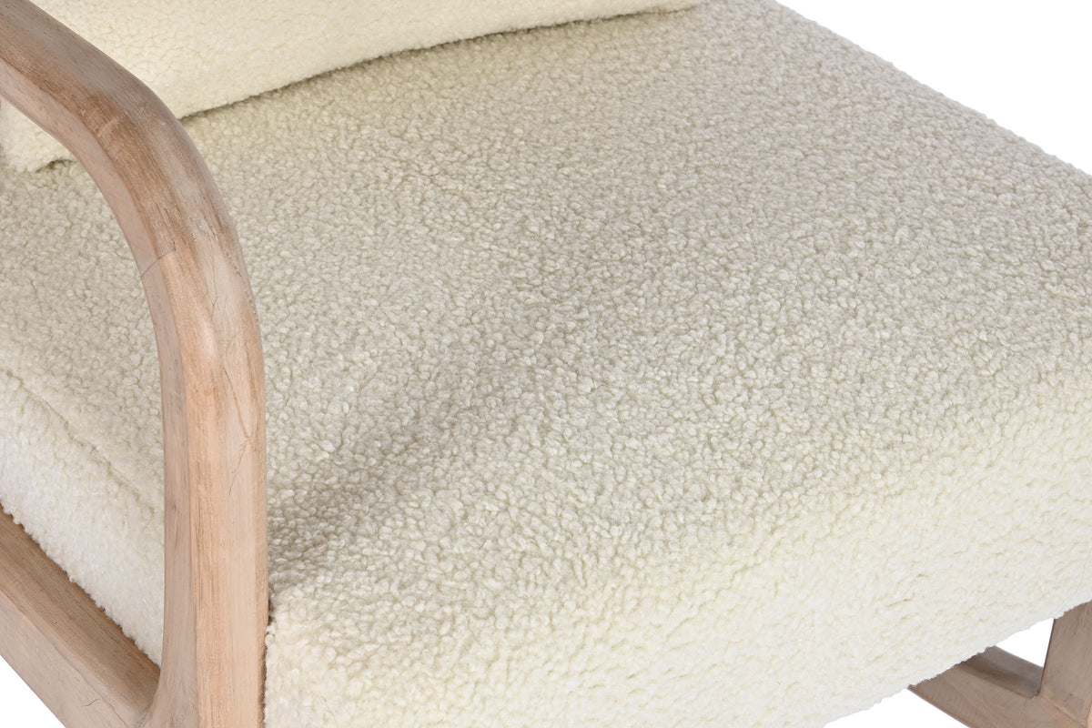 ROCKING CHAIR POLYESTER RUBBERWOOD 66X88X78 WHITE