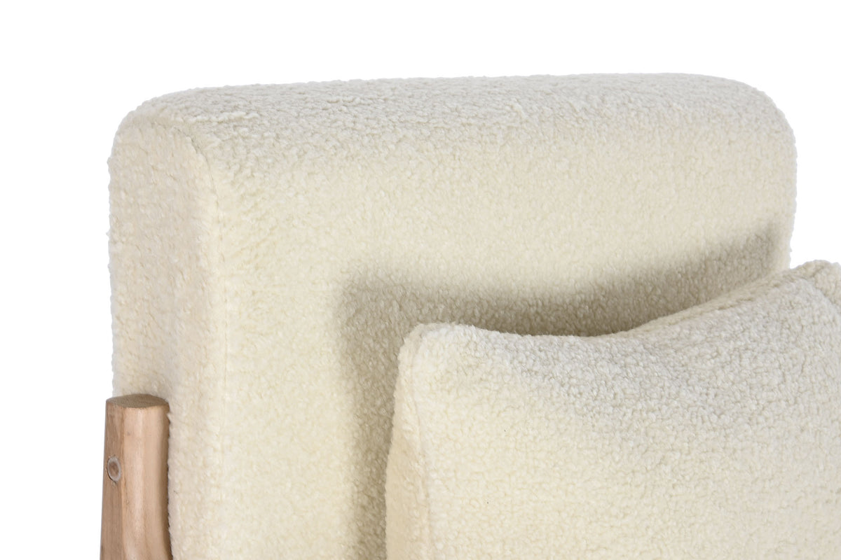 ROCKING CHAIR POLYESTER RUBBERWOOD 66X88X78 WHITE