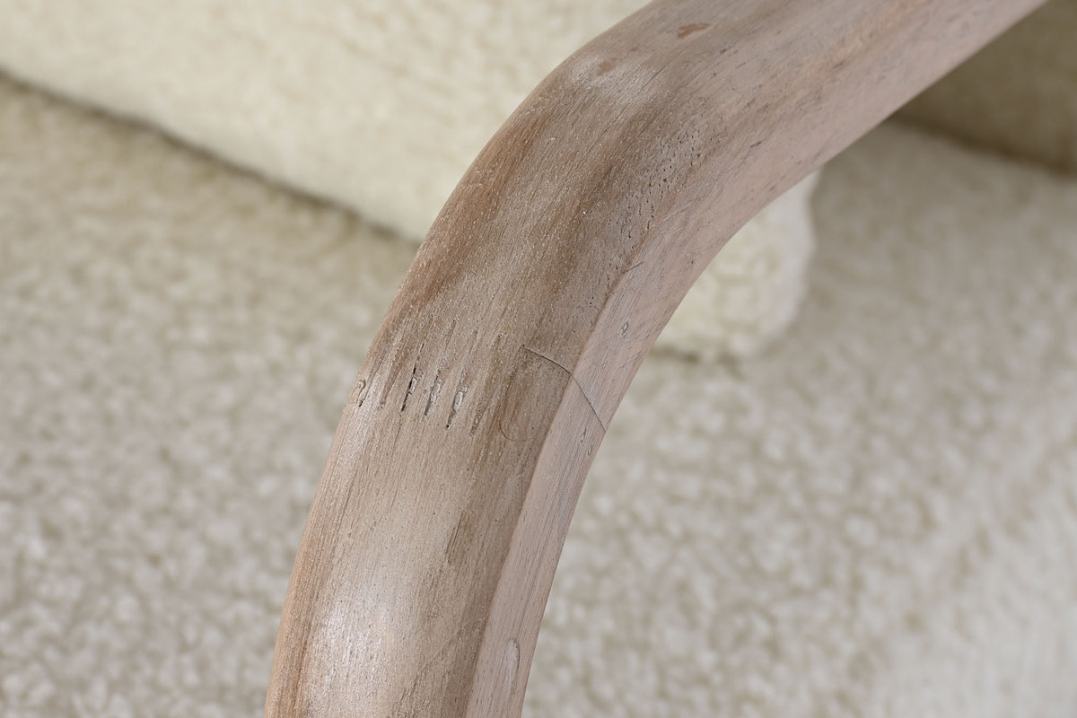 ROCKING CHAIR POLYESTER RUBBERWOOD 66X88X78 WHITE