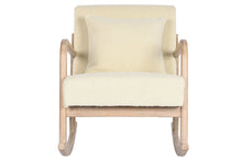 Charger l&#39;image dans la galerie, ROCKING CHAIR POLYESTER RUBBERWOOD 66X88X78 WHITE