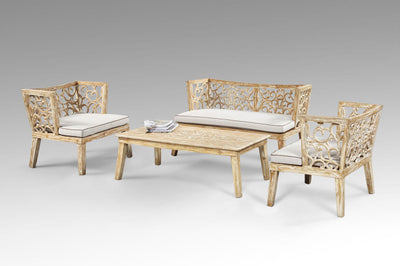 COUCH SET 4 TEAK 120X60X70