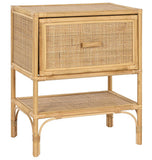 BEDSIDE TABLE RATTAN 47X30X55 NATURAL BROWN