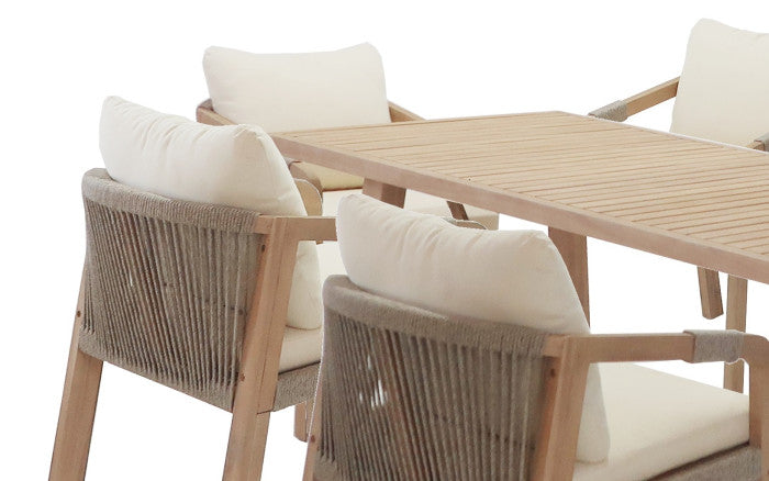 TABLE SET 7 ACACIA POLYESTER 170X90X75 BROWN