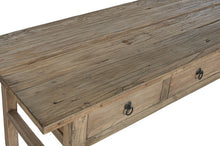 Load image into Gallery viewer, SOLID ELM TABLE 169X75X85 3 NATURAL DRAWERS