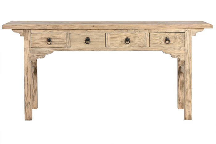 CONSOLE TABLE SOLID ELM 177X38X85 NATURAL