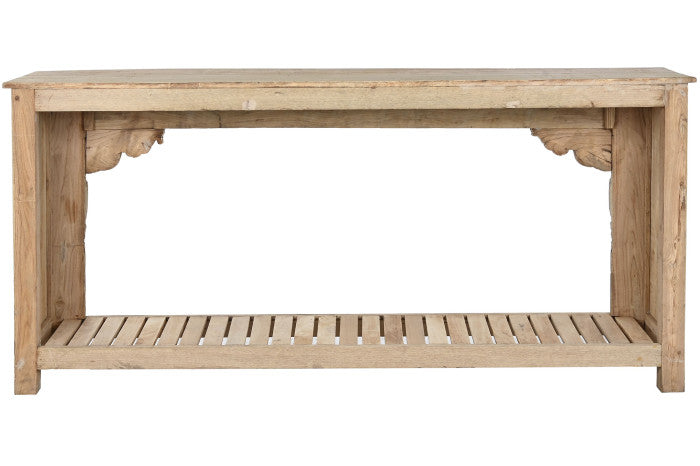CONSOLE TABLE CARVED WOOD 194X44X91,5