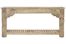 Load image into Gallery viewer, CONSOLE TABLE CARVED WOOD 194X44X91,5