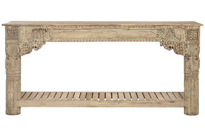CONSOLE TABLE CARVED WOOD 194X44X91,5