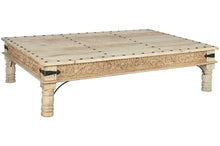 Carica l&#39;immagine nel visualizzatore di Gallery, CARVED WOODEN CENTER TABLE 180X120X45