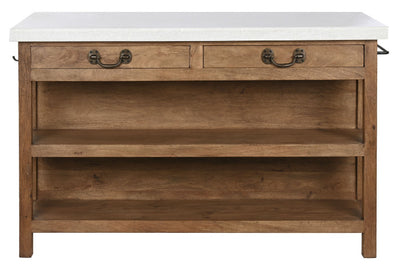 ISLA COCINA WOOD MARBLE 147X77X92 2 DRAWERS