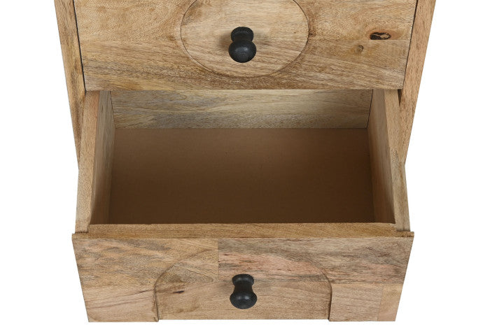 MANGO NIGHTSTAND 45X35X55 GEOMETRIC BROWN