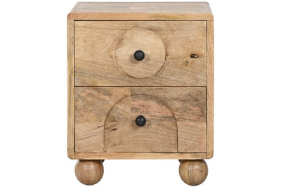 MANGO NIGHTSTAND 45X35X55 GEOMETRIC BROWN