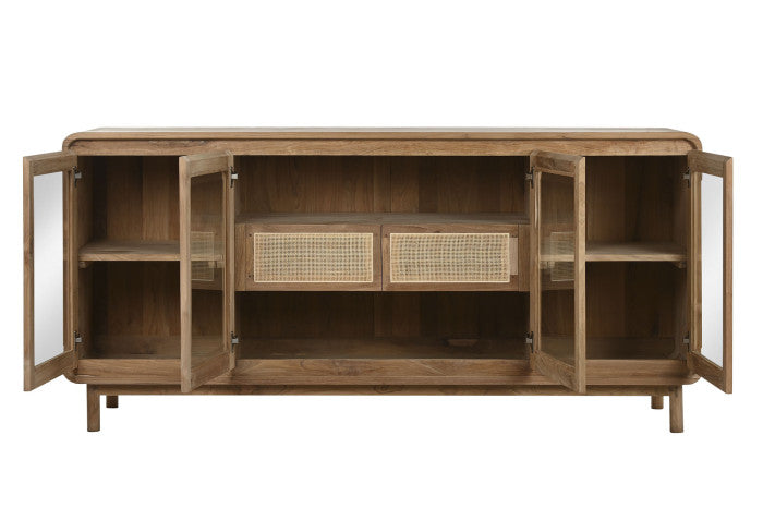 BUFFET TEAK GLASS 180X50X90