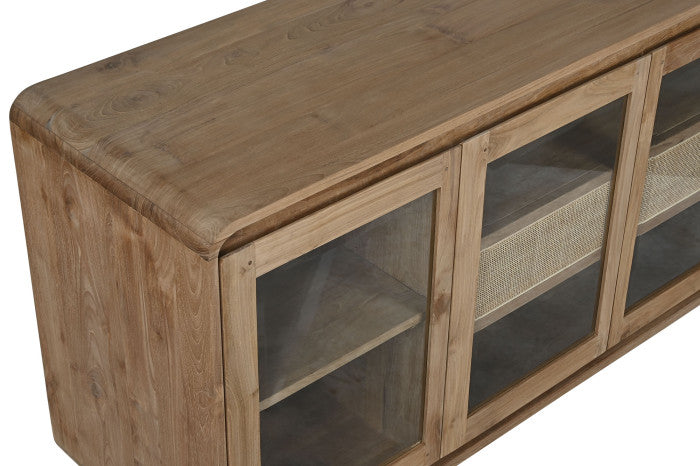 BUFFET TEAK GLASS 180X50X90