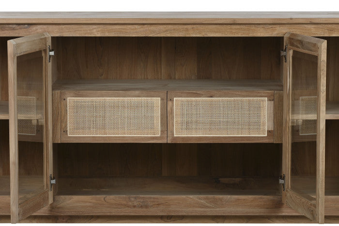 BUFFET TEAK GLASS 180X50X90