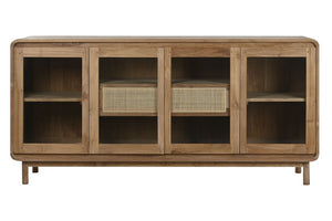 BUFFET TEAK GLASS 180X50X90