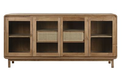 BUFFET TEAK GLASS 180X50X90